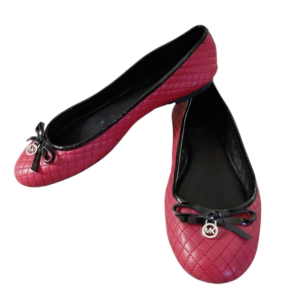 Michael Kors Red Quilted Leather Ballet Flats Size 7 - Picture 1 of 14